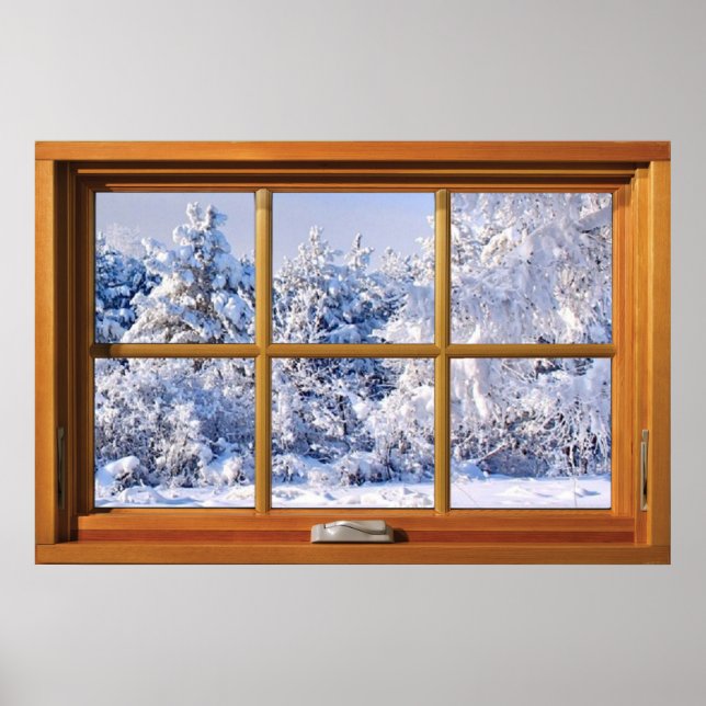 Fake Window Illusion - Neue Schneeansicht Poster (Vorne)