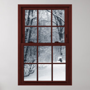 Fake Window Illusion - Neue Schneeszene Poster