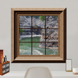 Fake Window View Schöne Flussschlucht Friedlich Poster