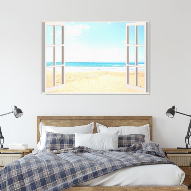 Fake-Zuhause-Office für das Beach View Leinwanddruck (Insitu (Schlafzimmer))