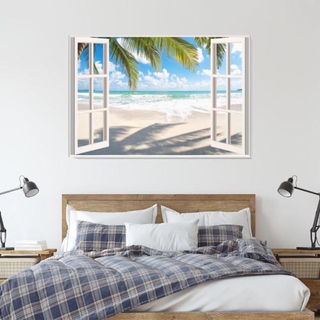 Fake-Zuhause-Office für das Beach View Leinwanddruck (Insitu (Schlafzimmer))
