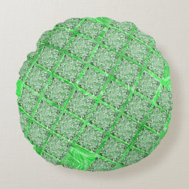 Fakes folhagens Verdes, Fake azulejo, quadradas. Rundes Kissen