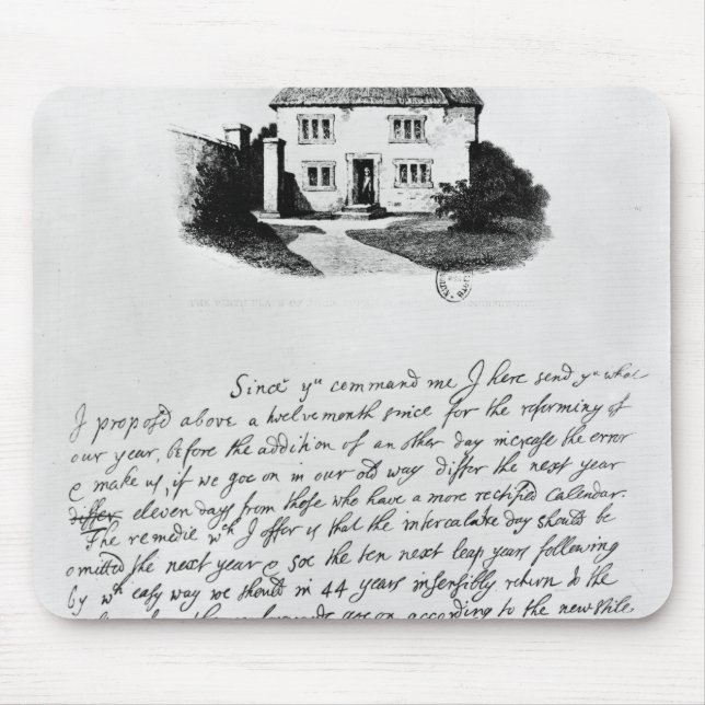 Faksimile des Buchstaben Haus herein Mousepad (Vorne)