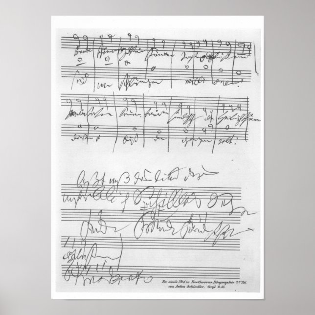Faksimile einer Musikseite Poster (Vorne)
