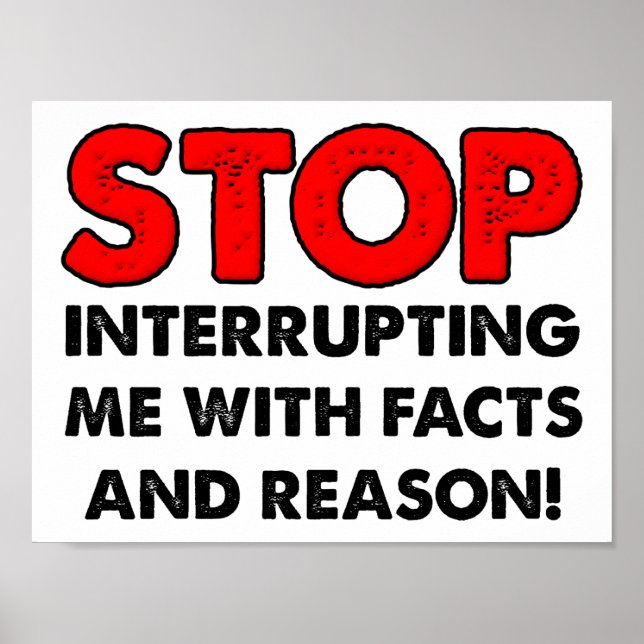 Fakten und Reason Funny Poster (Vorne)