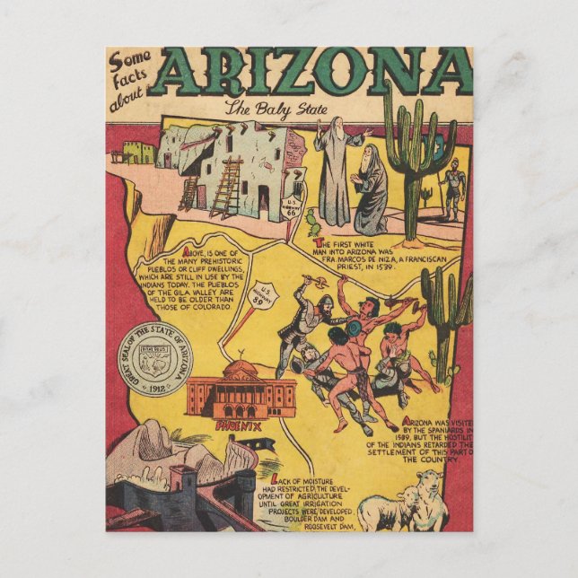 Fakten zu Arizona Postkarte (Vorderseite)