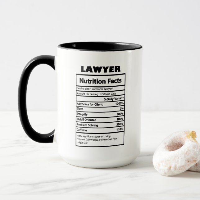 Fakten zur coolen Anwaltsarbeit Tasse (Mit Donut)