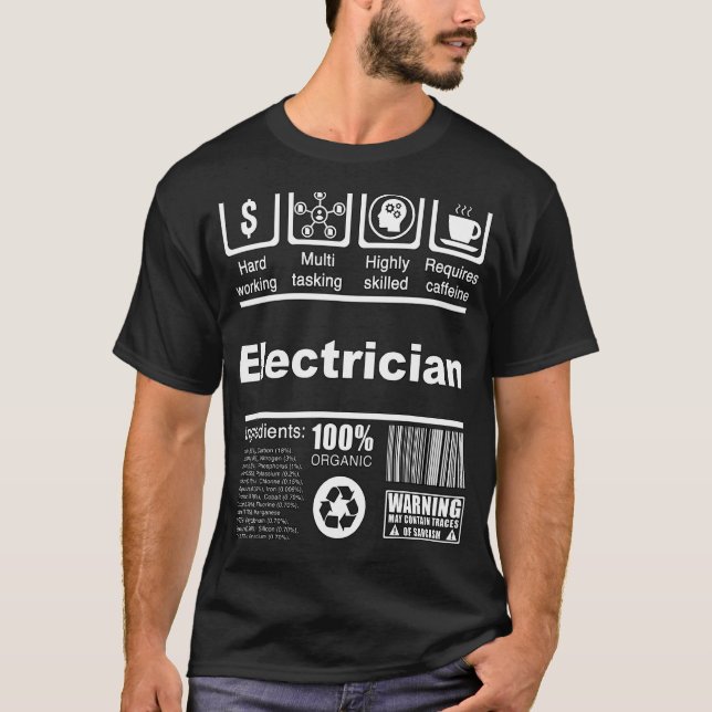 Fakten zur Ernährung von Elektro- und Elektroniker T-Shirt (Vorderseite)