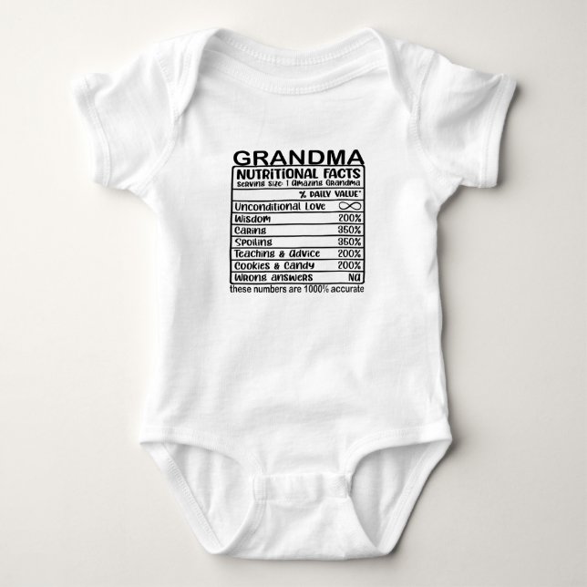 Fakten zur Oma-Ernährung Baby Strampler (Vorderseite)