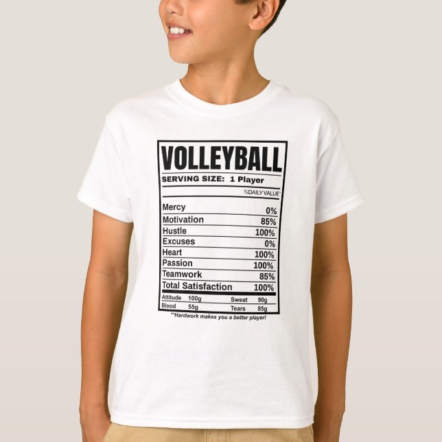 Fakten zur Volleyball-Ernährung T-Shirt (Vorderseite)