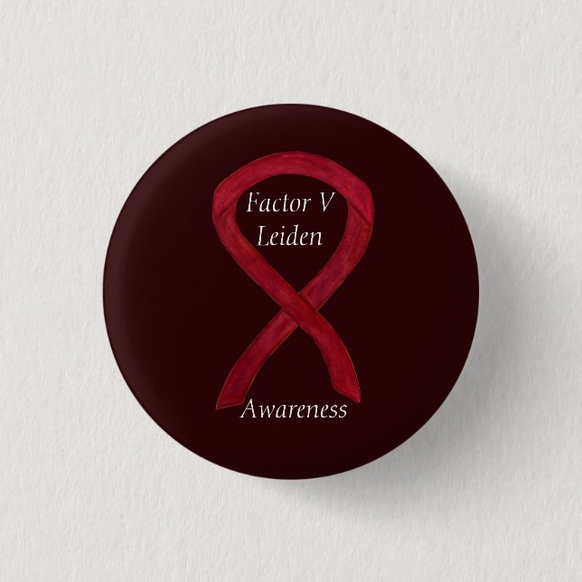 Faktor V Leiden Bewusstsein Ribbon Custom Button (Vorderseite)