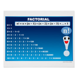 Fakultative Zahlen Math Classroom Blue Poster