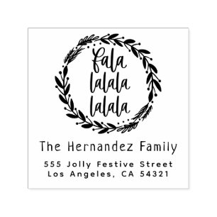 Fala lala Weihnachtsfamilie Name Rücksendeadresse Permastempel