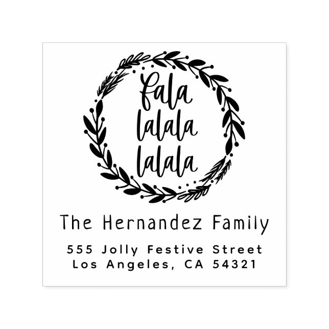 Fala lala Weihnachtsfamilie Name Rücksendeadresse Permastempel (Design)
