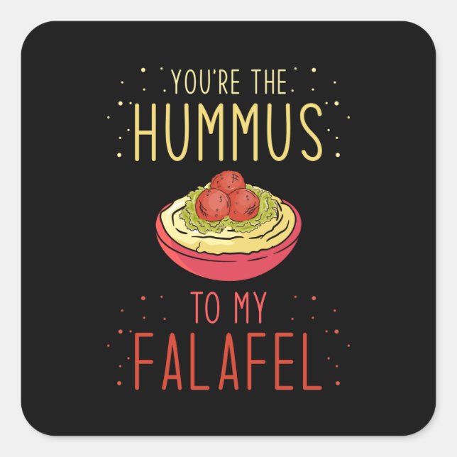 Falafel Hummus Quadratischer Aufkleber (Vorderseite)