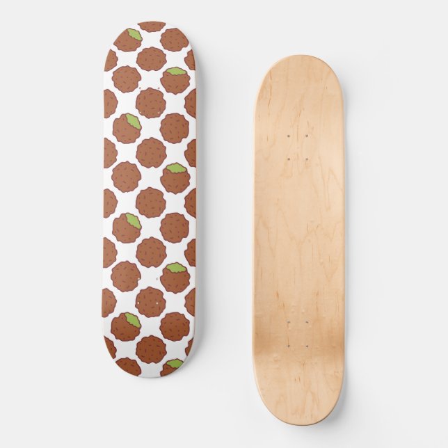 Falafel Pattern Nahrung für den Nahen Osten Skateboard (Vorderseite)