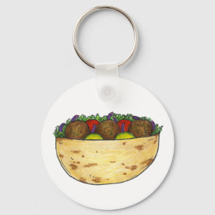 Falafel Pita Sandwich Food Feinschmecker Geschenk Schlüsselanhänger