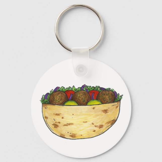 Falafel Pita Sandwich Food Feinschmecker Geschenk  Schlüsselanhänger (Vorderseite)