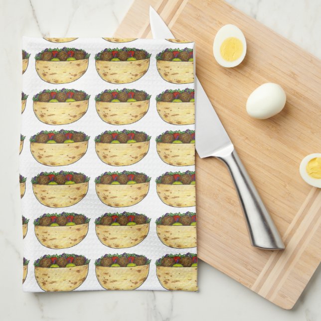 Falafel Pita Sandwich Food Feinschmecker Handtuch  (Viertel Falte)
