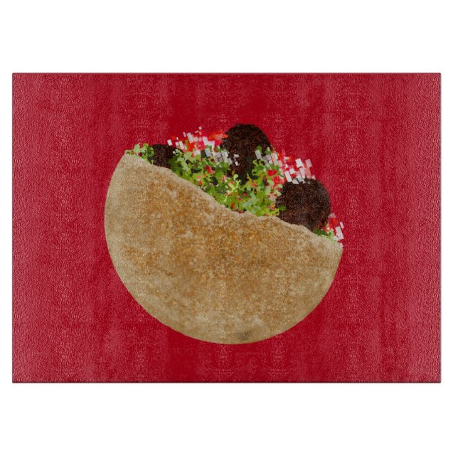 Falafel Sandwich Cutting Board Schneidebrett (Vorderseite)