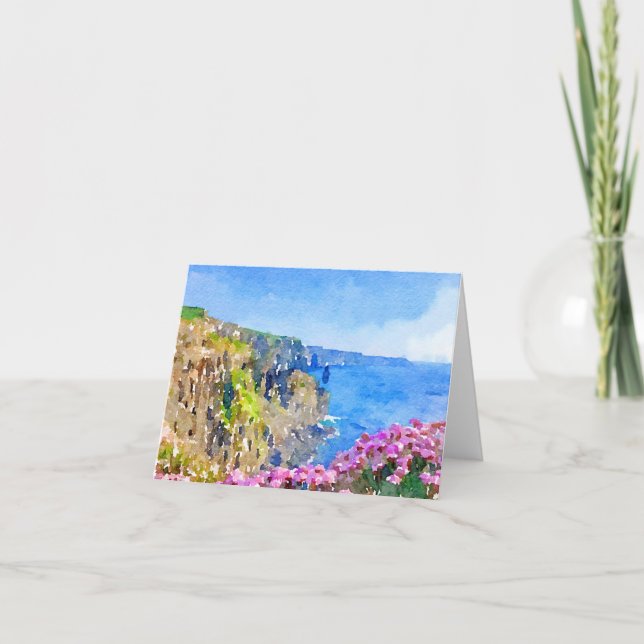 Falaises d'aquarelle de Moher, Irlande Carte de re (Devant)