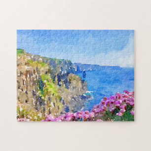 Falaises de fleurs de Moher Puzzle aquarelle