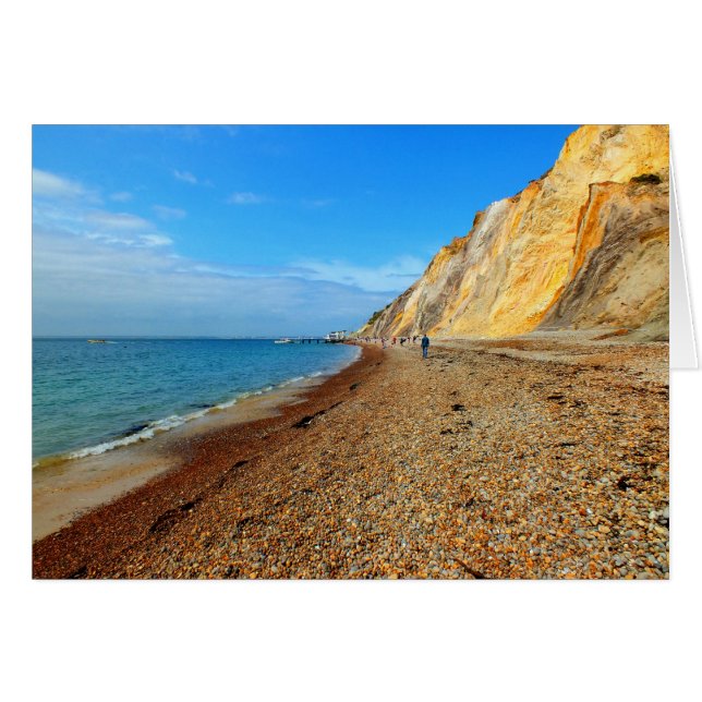 Falaises et plage avec carte Alum Bay (Devant horizontal)