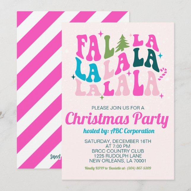 Falala Christmas Party Einladung (Vorne/Hinten)