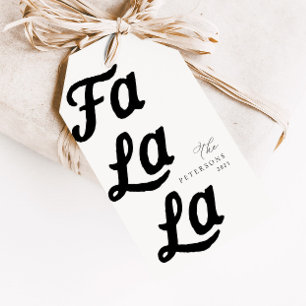 Falala Modern Retro Black & White Karierte Weihnac Geschenkanhänger