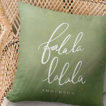Falala Modern Stars singen Weihnachten Kissen<br><div class="desc">Design ist falalalala geschrieben in spielerischer,  kursiver Handschrift. Fügen Sie Familienname hinzu.</div>
