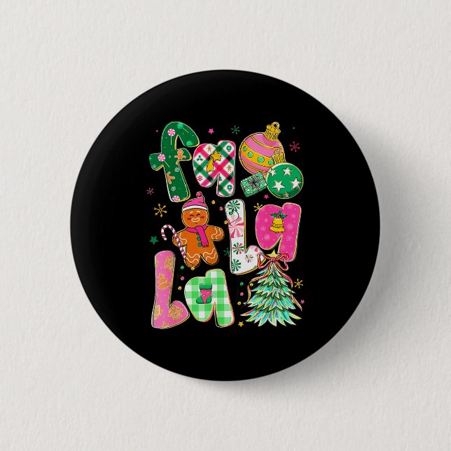 Falala Sublimation Gingerbread Preppy Christmas Co Button (Vorderseite)