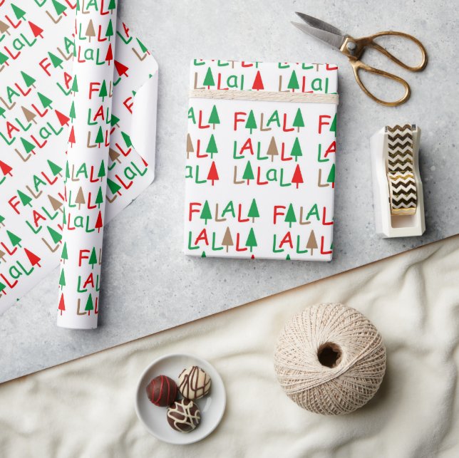 FaLaLa.. Weihnachtsbäume grün Geschenkpapier (Kunsthandwerk)