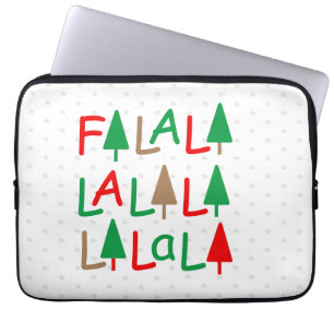 FaLaLa.. Weihnachtsbäume Grüne rote Schneeflocken Laptopschutzhülle