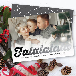 Falalala Black Ombre Script Fun Weihnachtsfeiertag Feiertagskarte