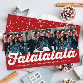 Falalala Bold Script Fun Klassisches Weihnachtsfes Feiertagskarte
