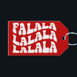 Falalala Groovy Wavy Typografie Red Christmas Geschenkanhänger<br><div class="desc">FaLaLaLaLa Weihnachtstags: Retro-Design,  mit einer Vintagen Typografie und einem klassischen roten Hintergrund</div>