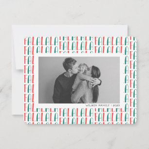Falalala Joie Noël Famille Photo Carte de vacances