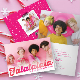 Falalala Pink Ombre Script Spaß Weihnachten Foto