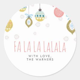 Falalala Weihnachten Runder Aufkleber