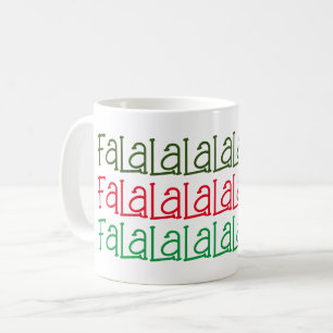 FaLaLaLaLaLaLaLaLa Rote grüne Typografie Kaffeetasse
