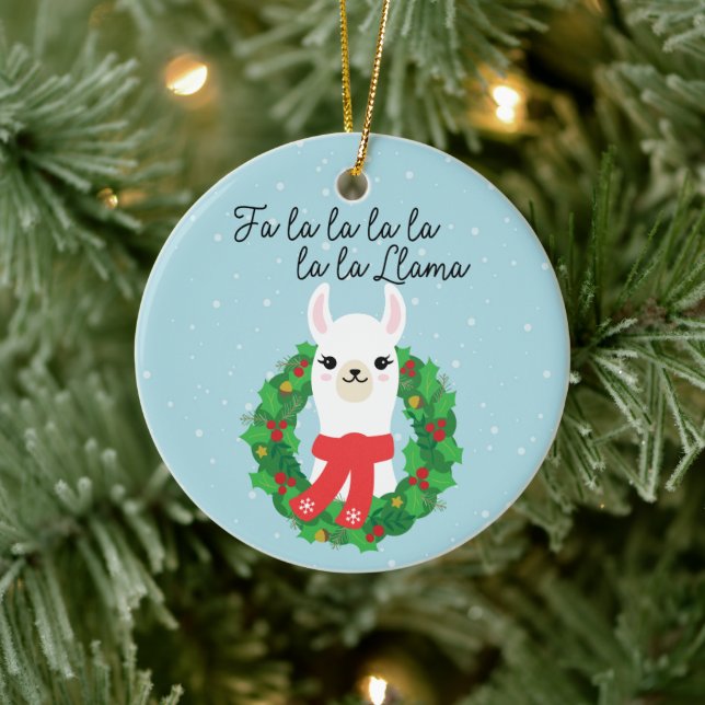 FaLaLaLaLaLlama Weihnachten Keramik Ornament (Baum)