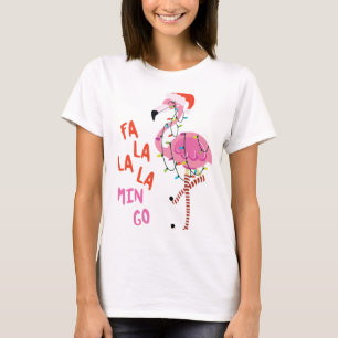 Falalalamingo Weihnachtstiere Weihnachtswein Weihn T-Shirt