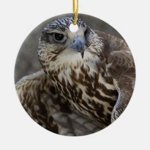 Falco cherrug keramik ornament