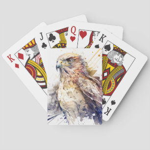 Falcon Bird Portrait Animal Painting Wildlife Free Spielkarten
