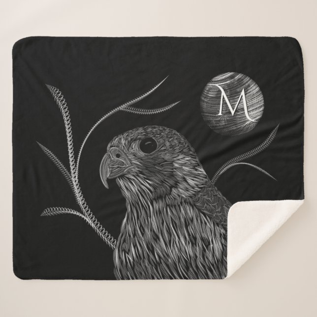 Falcon Full Moon Monogram Black Sherpadecke (Vorderseite (Horizontal))