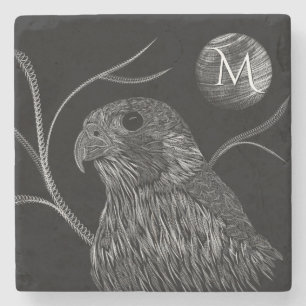 Falcon Full Moon Monogram Black Steinuntersetzer