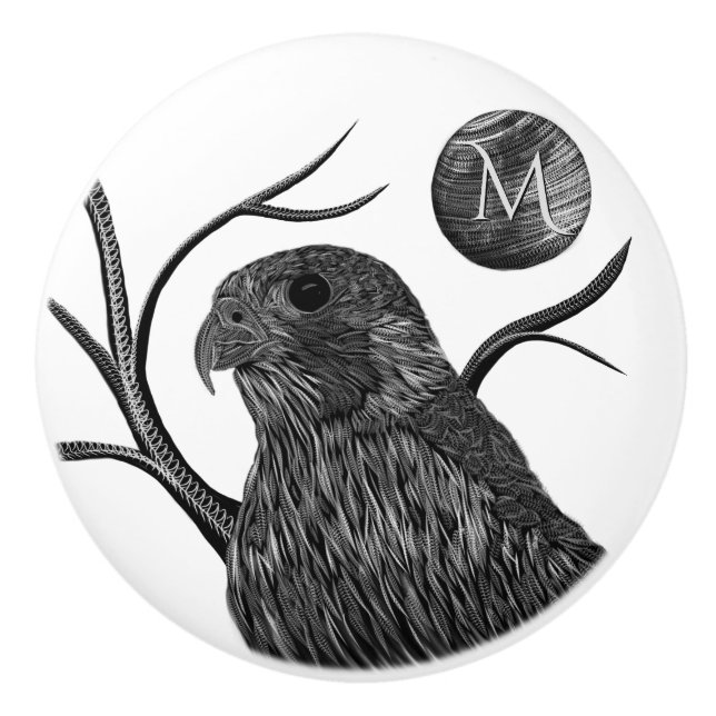 Falcon Full Moon Monogram Keramikknauf (Vorderseite)