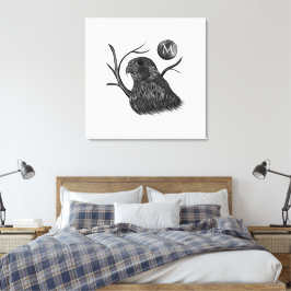 Falcon Full Moon Monogram Leinwanddruck