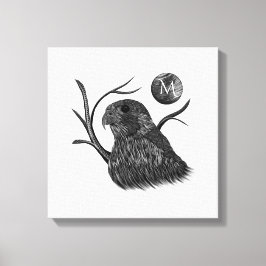 Falcon Full Moon Monogram Leinwanddruck