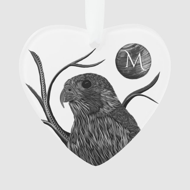 Falcon Full Moon Monogram Ornament (Vorderseite)